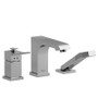 Riobel Zendo  3-Piece Type T/P (Thermostatic/Pressure Balance) Coaxial Deck-Mount Tub Filler w/ Hand Shower