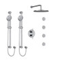 Riobel Classic Type T/P 3/4" Double Coaxial System with 2 Hand Shower Rails, 4 Body Jets and Shower Head Chrome