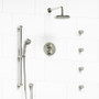 Riobel Classic Type T/P Double Coaxial System with Hand Shower Rail, 4 Body Jets and Shower Head Polished Nickel