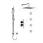 Riobel Equinox Type T/P 3/4" Double Coaxial System with Hand Shower Rail, 4 Body Jets and Shower Head Chrome