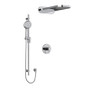 Riobel Pallace Type T/P 1/2" Coaxial 3-Way System with Hand Shower Rail and Rain and Cascade Shower Head Brushed Nickel