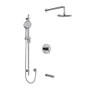 Riobel Pallace Type T/P 1/2" Coaxial 3-Way System with Hand Shower Rail, Shower Head and Spout Chrome