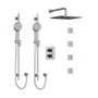 Riobel Pallace Type T/P 3/4" Double Coaxial System with 2 Hand Shower Rails, 4 Body Jets and Square Shower Head Chrome