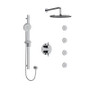 Riobel Paradox Type T/P 3/4" Double Coaxial System with Hand Shower Rail, 4 Body Jets and Shower Head Chrome