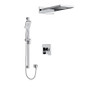 Riobel Premium Type T/P 1/2" Coaxial 3-Way System with Hand Shower Rail and Rain and Cascade Shower Head Chrome