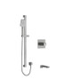 Riobel Reflet 1/2" 2-Way Type T/P Coaxial System with Spout and Hand Shower Rail Brushed Chrome