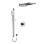 Riobel Reflet Type T/P 1/2" Coaxial 3-Way System with Hand Shower Rail and Rain and Cascade Shower Head Brushed Nickel