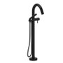 Riobel Riu 2-Way Type T (Thermostatic) Coaxial Floor-Mount Tub Filler with Hand Shower Matte Black