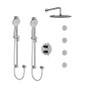 Riobel Riu Type T/P 3/4" Double Coaxial System with 2 Hand Shower Rails, 4 Body Jets and Shower Head Chrome