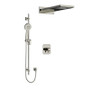 Riobel Salome Type T/P (Thermostatic/Pressure Balance) 1/2" Coaxial 3-Way System with Hand Shower Rail and Rail and Cascade Shower Head Polished Nickel
