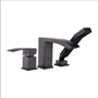 Three Hole Deck Mounted Bathtub Faucet Matte Black