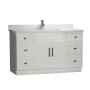 Perth 54" White Single-sink Vanity with Stone Top