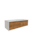 Rubi Cardoba Wood Wall Mount Bathroom Vanity With Trough Sinks 63"