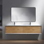 Lux 55" Wall Mounted Bathroom Vanity Double Sinks