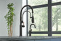 BRIZO™ ODIN® Semi-Professional Kitchen Faucet - Less Handle - Matte Black w/ Pull-Down Faucet Metal Lever Handle Kit