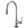 BRIZO LITZE® SmartTouch® Pull-Down Kitchen Faucet with Arc Spout and Industrial Handle - Polished Chrome