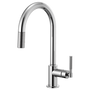 BRIZO LITZE® Pull-Down Faucet with Arc Spout and Knurled Handle - Polished Chrome