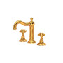 ROHL Acqui Column Spout Widespread Bathroom Faucet - Italian Brass With Cross Handle