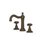 ROHL Acqui Column Spout Widespread Bathroom Faucet - Tuscan Brass With Cross Handle