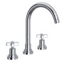 ROHL Lombardia C-Spout Widespread Bathroom Faucet - Polished Chrome With Cross Handle