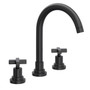 ROHL Lombardia C-Spout Widespread Bathroom Faucet - Matte Black  With Cross Handle - A2208XMMB-2