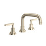 ROHL Lombardia U-Spout Widespread Bathroom Faucet - Satin Nickel With Metal Lever Handle