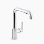 KOHLER Purist® Pull-out kitchen sink faucet with three-function sprayhead