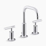 KOHLER Purist® Widespread bathroom sink faucet with Lever handles, 1.2 gpm