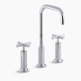 KOHLER Purist® Widespread bathroom sink faucet with Cross handles, 1.2 gpm
