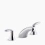 Kohler Coralais® Widespread bathroom sink faucet with lever handles, less drain and lift rod