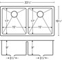 Karran 34" Seamless Undermount Double Equal Bowl Stainless Steel Kitchen Sink