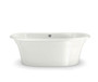 Ella Sleek 66 x 36 Acrylic Freestanding Center Drain Bathtub in White with White Skirt