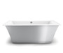 Optik 6636 F Acrylic Freestanding Center Drain Bathtub in White with Sterling Silver Skirt