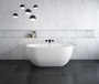 Tosca Matte 5932 Acrylic Freestanding Center Drain Bathtub in Matte White with Matte White Skirt