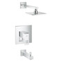 Grohe 35027000 Eurocube Pressure Balancing Tub and Shower Valve Trim StarLight Chrome Complete