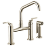 Brizo LITZE™ BRIDGE FAUCET WITH ANGLED SPOUT AND INDUSTRIAL HANDLE Polished Nickel