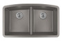 Karran Double Equal Bowl Undermount Kitchen Sink Concrete Finish 32-1/2" x 19-1/2" QU-710