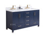 Armada 60" Blue Double Sink Bathroom Vanity