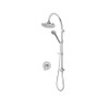 Rubi Billie 3/4" Thermostatic Shower Kit with Shower Column with Sliding Shower Bar, Hand Shower, and Round Shower Head Chrome