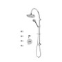 Rubi Billie 3/4" Thermostatic Shower Kit with Standard Stop Valve, Shower Column with Sliding Shower Bar, Hand Shower and Round Shower Head, and Body Jets Chrome