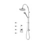 Rubi Evita 3/4" Thermostatic Shower Kit with Standard Stop Valve, Shower Column with Sliding Shower Bar, Hand Shower and Round Shower Head, and Body Jets Chrome