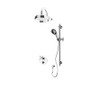 Rubi Jade 1/2" Thermostatic Shower Kit with Antique Sliding Bar with Hand Shower, Round Shower Head, Horizontal Shower Arm, and Round Elbow Connector with Water Outlet Chrome