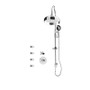 Rubi Jade 3/4" Thermostatic Shower Kit with Standard Stop Valve, Shower Column with Sliding Shower Bar, Hand Shower and Antique Shower Head, and Body Jets Chrome