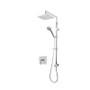 Rubi Jawa 3/4" Thermostatic Shower Kit with Shower Column with Sliding Shower Bar, Hand Shower and Square Shower Head Chrome