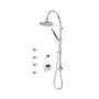 Rubi Kronos 3/4" Thermostatic Shower Kit with Standard Stop Valve, Shower Column with Sliding Shower Bar, Hand Shower and Round Shower Head, and Body Jets Chrome