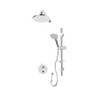 Rubi Vertigo 1/2" Thermostatic Shower Kit with Round Sliding Bar with Hand Shower, Round Shower Head, Vertical Shower Arm, and Round Elbow Connector with Water Outlet Chrome