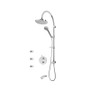 Rubi Vertigo 1/2" Thermostatic Shower Kit with Shower Column with Sliding Shower Bar, Hand Shower and Round Shower Head, Body Jets, and Wall Mounted Bathtub Spout Chrome