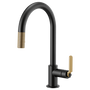 Brizo Litze Pull-Down Faucet with Arc Spout and Industrial Handle