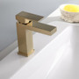 Royal Wallace Square Single-Hole Single Handle Bathroom Faucet Brushed Gold