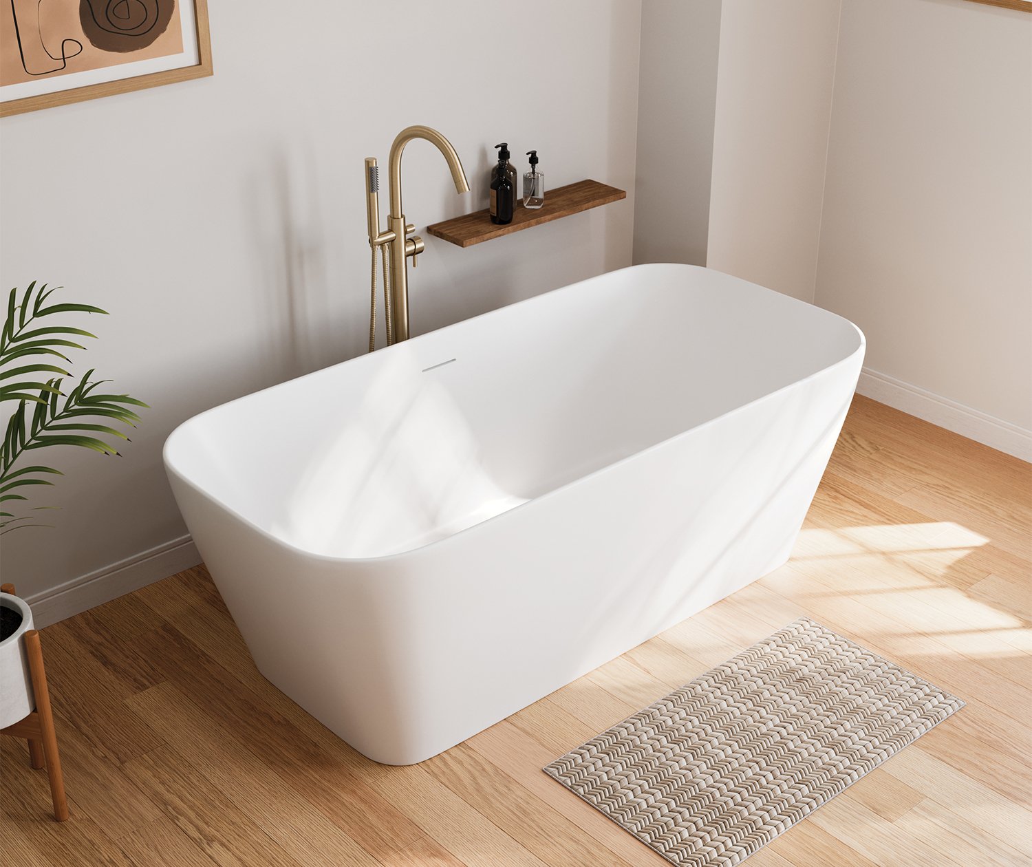 Cocoon 6032 Acrylic Drop-in End Drain Bathtub in White